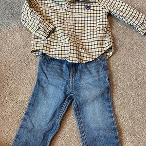 Chaps button up and jeans set